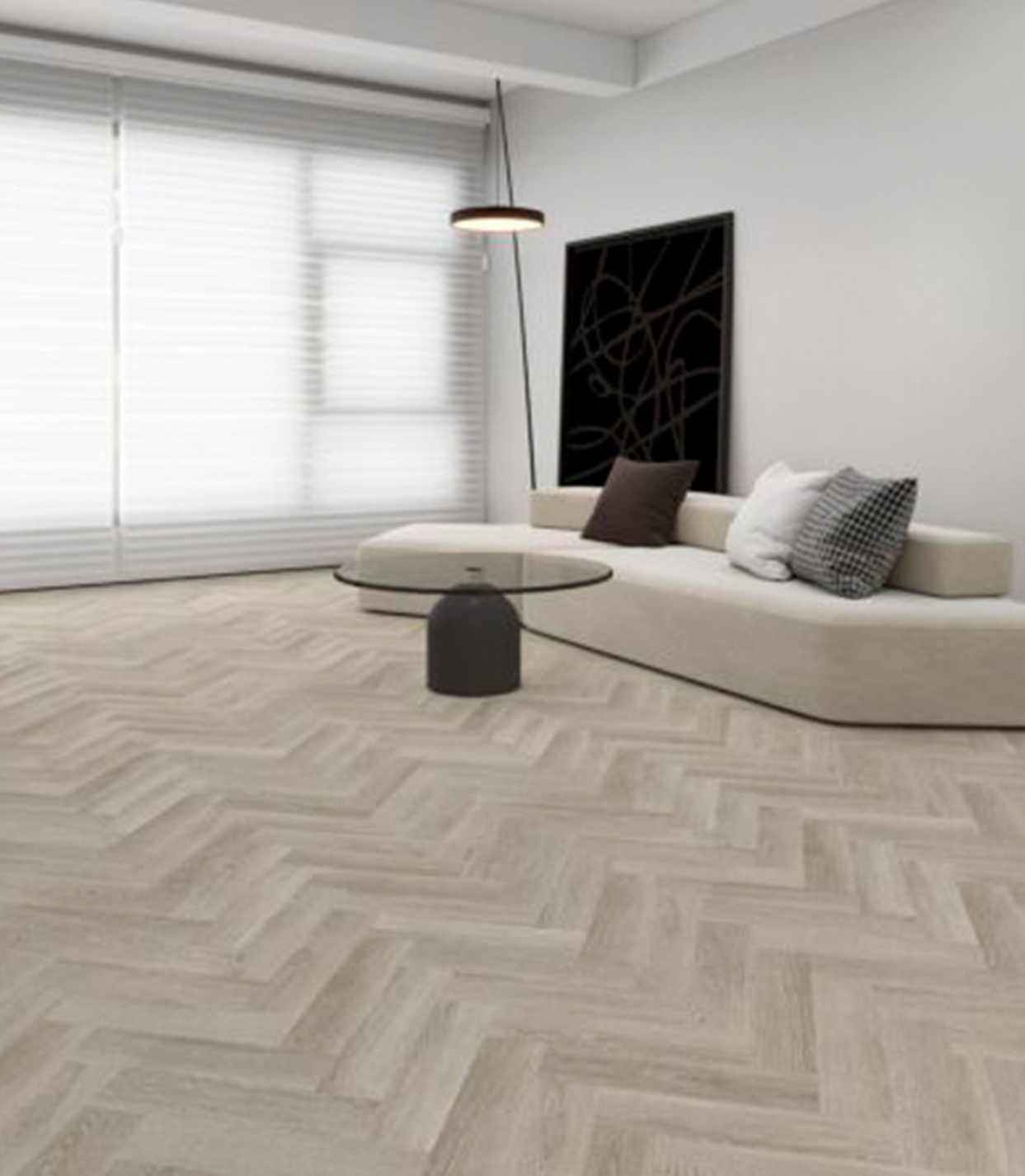 XpertPro Glue Down Herringbone White Oak 5135566 95x380mm (2,6 m²/pk)